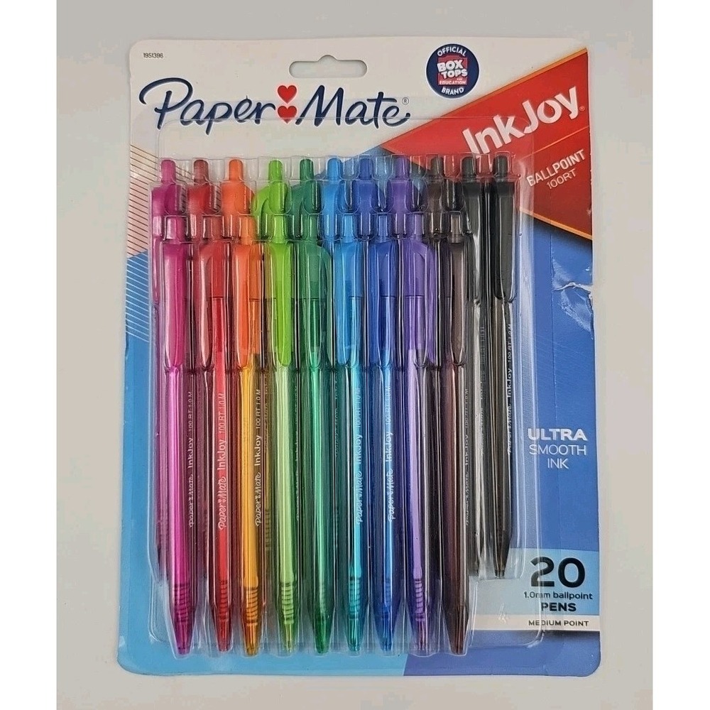 InkJoy 100RT Retractable Ballpoint‎ Pens Medium Point (1.0mm) Assorted Colors 20